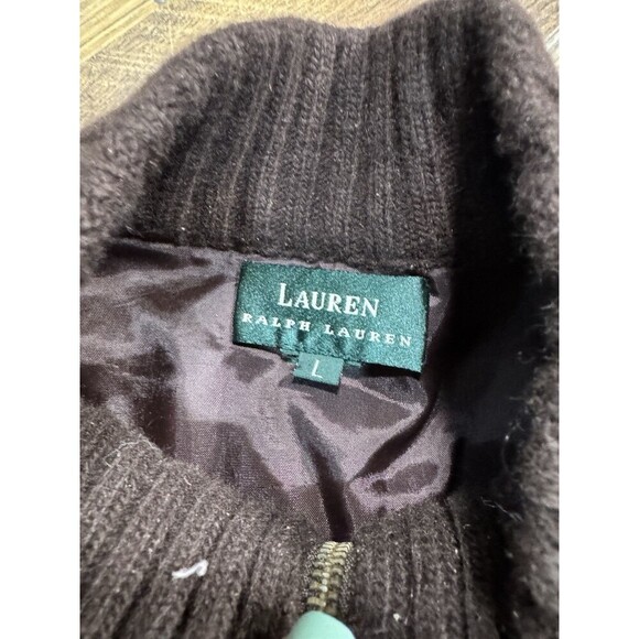 Ralph Lauren Y2K Shacket Bomber Leather Zip Brown Jacket Size L - Picture 2 of 6